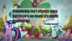 Size: 1920x1080 | Tagged: safe, artist:ancientkale, artist:dashmagic6, twilight sparkle, g4, library, ponyville, quote, text, treehouse, vector, wallpaper