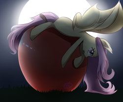 Size: 1440x1200 | Tagged: safe, artist:poisonicpen, fluttershy, g4, apple, blank flank, female, flutterbat, solo