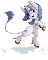 Size: 960x1200 | Tagged: safe, artist:kasdraws, oc, oc only, oc:vitia, classical unicorn, horn, leonine tail