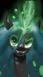 Size: 720x1280 | Tagged: safe, artist:miracle32, queen chrysalis, changeling, changeling queen, g4, crown, female, jewelry, regalia, solo