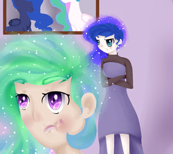 Size: 900x800 | Tagged: safe, artist:bambinen, princess celestia, princess luna, human, g4, duo, humanized