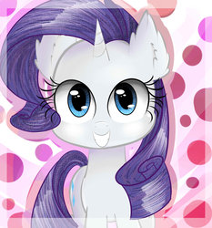 Size: 1024x1101 | Tagged: safe, artist:mite-lime, rarity, pony, unicorn, g4, female, grin, horn, looking at you, smiling, solo