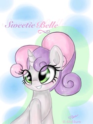 Size: 768x1024 | Tagged: safe, artist:altohearts, sweetie belle, g4, alternate hairstyle, female, high ponytail, ponytail, solo