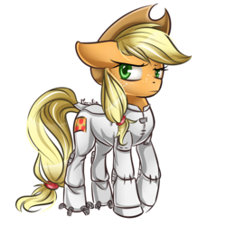 Size: 900x900 | Tagged: safe, artist:moenkin, applejack, g4, female, simple background, solo, spacesuit, transparent background