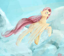 Size: 6000x5250 | Tagged: safe, artist:pinkiamena, fluttershy, g4, absurd resolution, cloud, cloudy, female, flying, solo