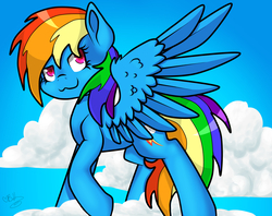 Size: 2519x2000 | Tagged: safe, artist:bolt-the-human, rainbow dash, g4, :3, female, high res, solo, spread wings