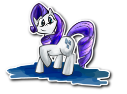 Size: 2082x1545 | Tagged: safe, artist:minkwinsor, rarity, pony, g4, female, mare, outline, raised hoof, simple background, solo, transparent background