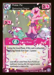 Size: 344x480 | Tagged: safe, lilac sky, pinkie pie, spring step, sunlight spring, g4, card, ccg, cheerleader, cheerleader pinkie, crystal games, enterplay, mlp trading card game