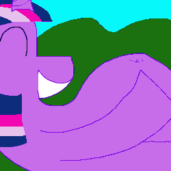 Size: 1000x1000 | Tagged: safe, artist:mastermarik, twilight sparkle, g4, 1000 hours in ms paint, belly button, fat, gif, ms paint, non-animated gif, quality