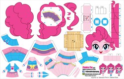 Size: 4127x2627 | Tagged: safe, artist:eljoeydesigns, pinkie pie, equestria girls, g4, alternate clothes, belly button, bikini, blushing, clothes, dress, midriff, papercraft, skirt, swimsuit