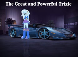 Size: 2000x1467 | Tagged: safe, trixie, equestria girls, g4, awesome, car, female, ferrari, need for speed, need for speed carbon, paint job, solo