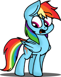 Size: 828x1058 | Tagged: safe, artist:strangiesleepy, rainbow dash, g4, backwards cutie mark, female, looking away, simple background, solo, transparent background