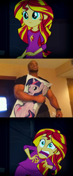 Size: 904x2160 | Tagged: safe, sunset shimmer, twilight sparkle, equestria girls, g4, my little pony equestria girls: rainbow rocks, body pillow, exploitable meme, meme, screaming at squick, sunset screamer