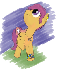 Size: 394x480 | Tagged: safe, artist:paucity-luxuriance, scootaloo, g4, female, solo