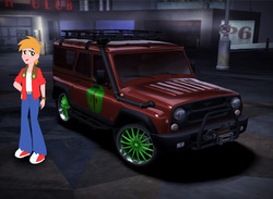 Size: 2000x1463 | Tagged: safe, big macintosh, equestria girls, g4, car, need for speed, need for speed carbon, russia, uaz, uaz-469