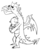 Size: 548x665 | Tagged: safe, artist:queencold, garble, oc, dragon, g4, baby dragon, father, father and son, holes in wings, monochrome, sketch, teenaged dragon