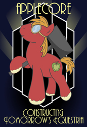 Size: 550x800 | Tagged: safe, artist:gimpcowking, big macintosh, earth pony, pony, g4, bioshock, male, poster, solo, stallion