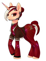 Size: 756x1000 | Tagged: safe, artist:foxvanity, anarch, android: netrunner, crossover, netrunner, ponified, reina roja