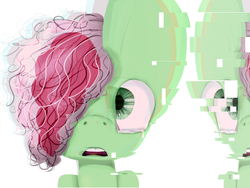 Size: 8000x6000 | Tagged: safe, artist:lizziepotatopad, oc, oc only, oc:lizzie, absurd resolution, crying, glitch, solo