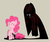 Size: 800x675 | Tagged: safe, artist:batao, pinkie pie, g4, dark side, duality, female, pinkamena diane pie, pixiv, shadow, solo