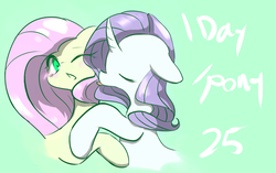 Size: 1986x1248 | Tagged: safe, artist:qicop, fluttershy, rarity, g4, female, lesbian, pixiv, ship:flarity, shipping