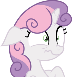 Size: 4632x5000 | Tagged: dead source, safe, artist:shadowglider2236, sweetie belle, g4, absurd resolution, female, scarred for life, simple background, solo, transparent background, vector, wavy mouth