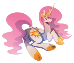 Size: 3508x2971 | Tagged: safe, artist:rariedash, princess celestia, pony, princess molestia, g4, butt, female, high res, mare, plot, prone, simple background, smiling, solo, transparent background, vector