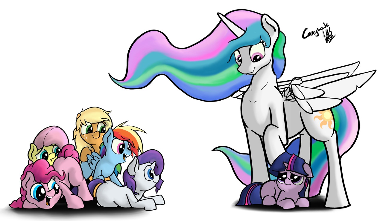 pinkie pie, princess celestia, rainbow dash, rarity, twilight sparkle, alic...