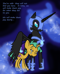 Size: 724x900 | Tagged: safe, artist:yenamuffin, nightmare moon, snails, alicorn, pony, unicorn, g4, crying