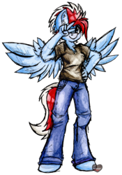 Size: 1300x1860 | Tagged: safe, artist:php166, oc, oc only, oc:starshine, pegasus, anthro, clothes, commission, female, mare, simple background, transparent background, wings