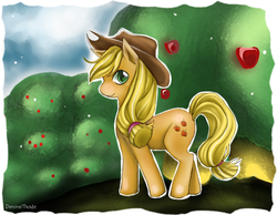 Size: 505x392 | Tagged: safe, artist:denine thode, applejack, g4, female, solo