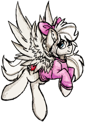 Size: 887x1272 | Tagged: safe, artist:php166, oc, oc only, oc:angel heartwings, pegasus, pony, bow, clothes, cutie mark, female, mare, sweater, wings