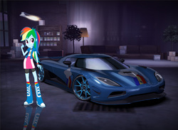 Size: 2000x1464 | Tagged: safe, equestria girls, g4, car, koenigsegg, koenigsegg agera r, need for speed, need for speed carbon