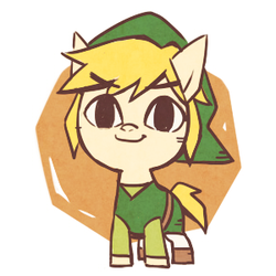 Size: 300x300 | Tagged: safe, artist:raichi, earth pony, pony, clothes, elf hat, hat, link, link's hat, link's tunic, ponified, solo, the legend of zelda, the legend of zelda: the wind waker, toon link