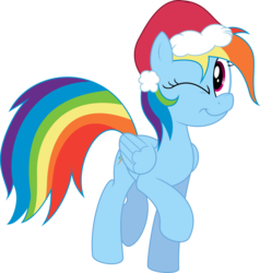 Size: 5216x5487 | Tagged: safe, artist:overlord-derpy, rainbow dash, g4, absurd resolution, christmas, female, hat, santa hat, solo