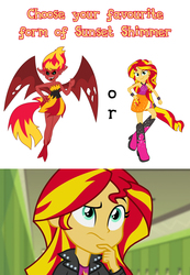 Size: 900x1300 | Tagged: safe, sunset shimmer, equestria girls, g4, my little pony equestria girls, my little pony equestria girls: rainbow rocks, meta, ponied up, sunset satan