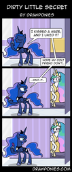 Size: 850x2000 | Tagged: safe, artist:drawponies, princess celestia, princess luna, g4, blushing, comic, i kissed a girl, katy perry, song reference
