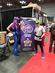 Size: 540x720 | Tagged: safe, enterplay, radiance, rarity, spike, human, g4, 2014, comic con, convention, cosplay, humdrum costume, irl, irl human, photo, power ponies