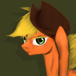 Size: 2000x2000 | Tagged: safe, artist:wu long, applejack, g4, female, high res, looking at you, pixiv, solo