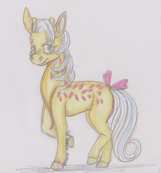 Size: 575x618 | Tagged: safe, artist:breathe-a-little, creamsicle (g1), giraffe, g1, female, solo, traditional art