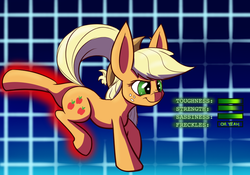 Size: 1000x700 | Tagged: safe, artist:heir-of-rick, applejack, daily apple pony, g4, female, impossibly large ears, solo, stats