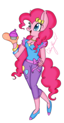 Size: 1813x3488 | Tagged: safe, artist:pvrii, pinkie pie, anthro, g4, female, simple background, solo, transparent background
