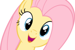 Size: 6800x4546 | Tagged: safe, artist:slb94, fluttershy, g4, absurd resolution, cute, hi anon, looking at you, open mouth, shyabetes, simple background, smiling, transparent background, vector