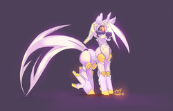 Size: 1322x846 | Tagged: safe, artist:skygracer, oc, oc only, oc:ponybotta, cyborg, pony, robot, robot pony, solo