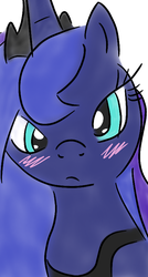 Size: 424x794 | Tagged: safe, artist:mansun, princess luna, g4, blushing, female, looking at you, pixiv, solo