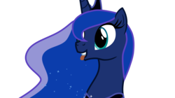 Size: 9000x5038 | Tagged: safe, artist:richardinya, princess luna, pony, g4, luna eclipsed, absurd resolution, cute, female, lunabetes, simple background, smiling, solo, tongue out, transparent background, vector