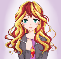 Size: 1000x970 | Tagged: safe, artist:d-tomoyo, sunset shimmer, human, g4, blushing, crying, female, humanized, looking at you, sad, solo