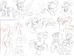 Size: 1600x1200 | Tagged: safe, artist:stec-corduroyroad, rarity, twilight sparkle, oc, alicorn, pony, g4, female, frank jaeger, gray fox, mare, metal gear, monochrome, sketch dump, traditional art, twilight sparkle (alicorn)