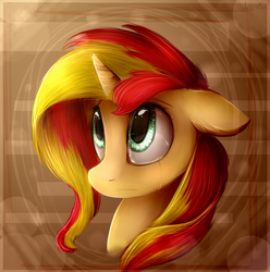 Size: 1944x1961 | Tagged: safe, artist:unilx, sunset shimmer, pony, unicorn, g4, crying, female, floppy ears, solo, sunsad shimmer