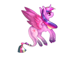 Size: 1061x821 | Tagged: safe, artist:apisi, twilight sparkle, alicorn, classical unicorn, pony, g4, cloven hooves, female, horn, leonine tail, mare, rainbow power, solo, twilight sparkle (alicorn)